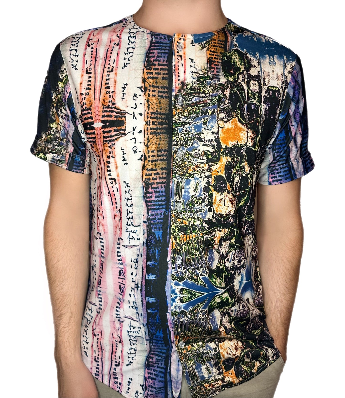 Sinister Recipe Short Sleeve Button Down Shirt