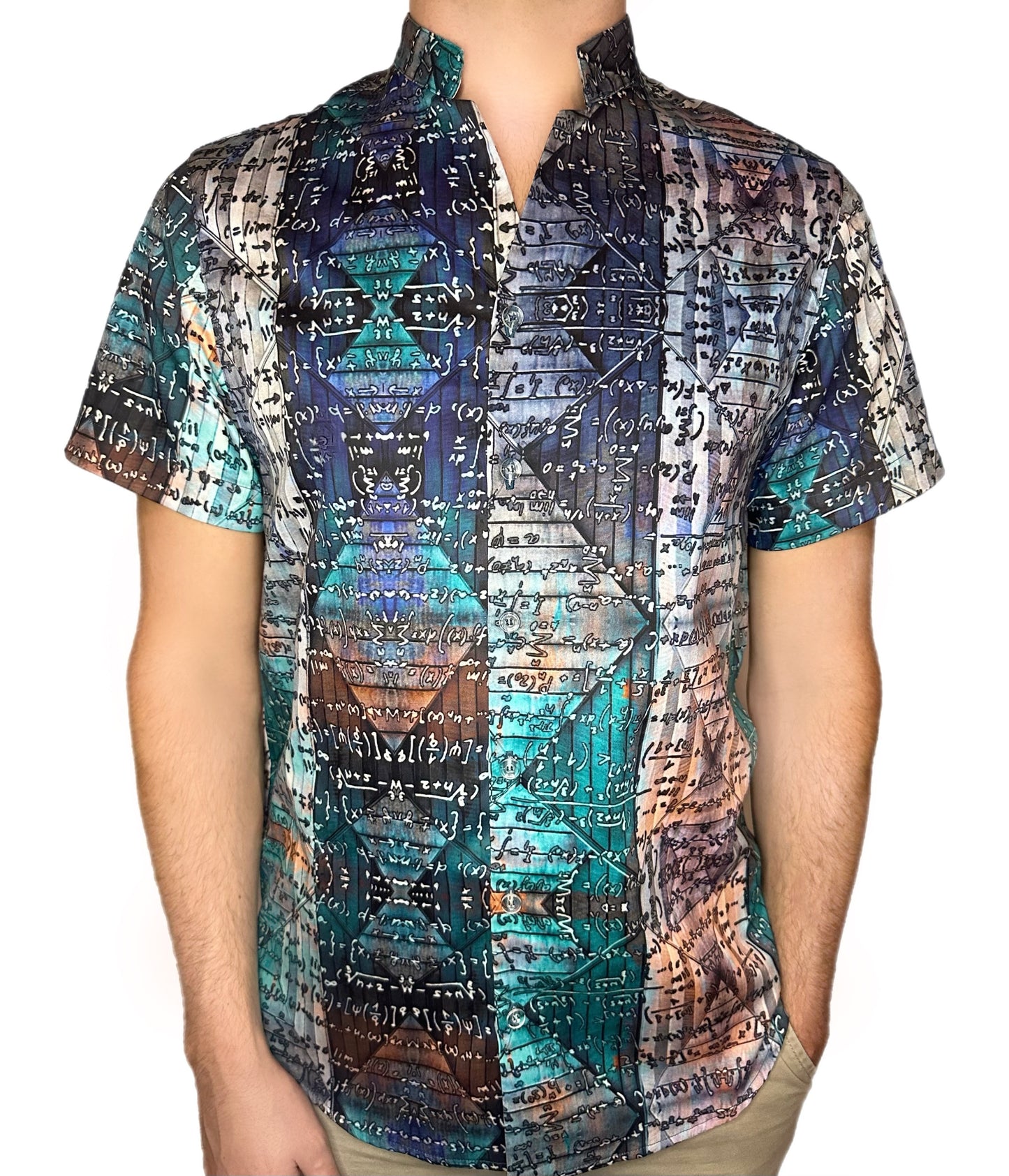 Checkered Equations Short Sleeve Button Down Shirt