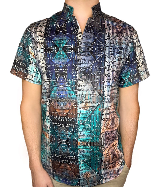 Checkered Equations Short Sleeve Button Down Shirt