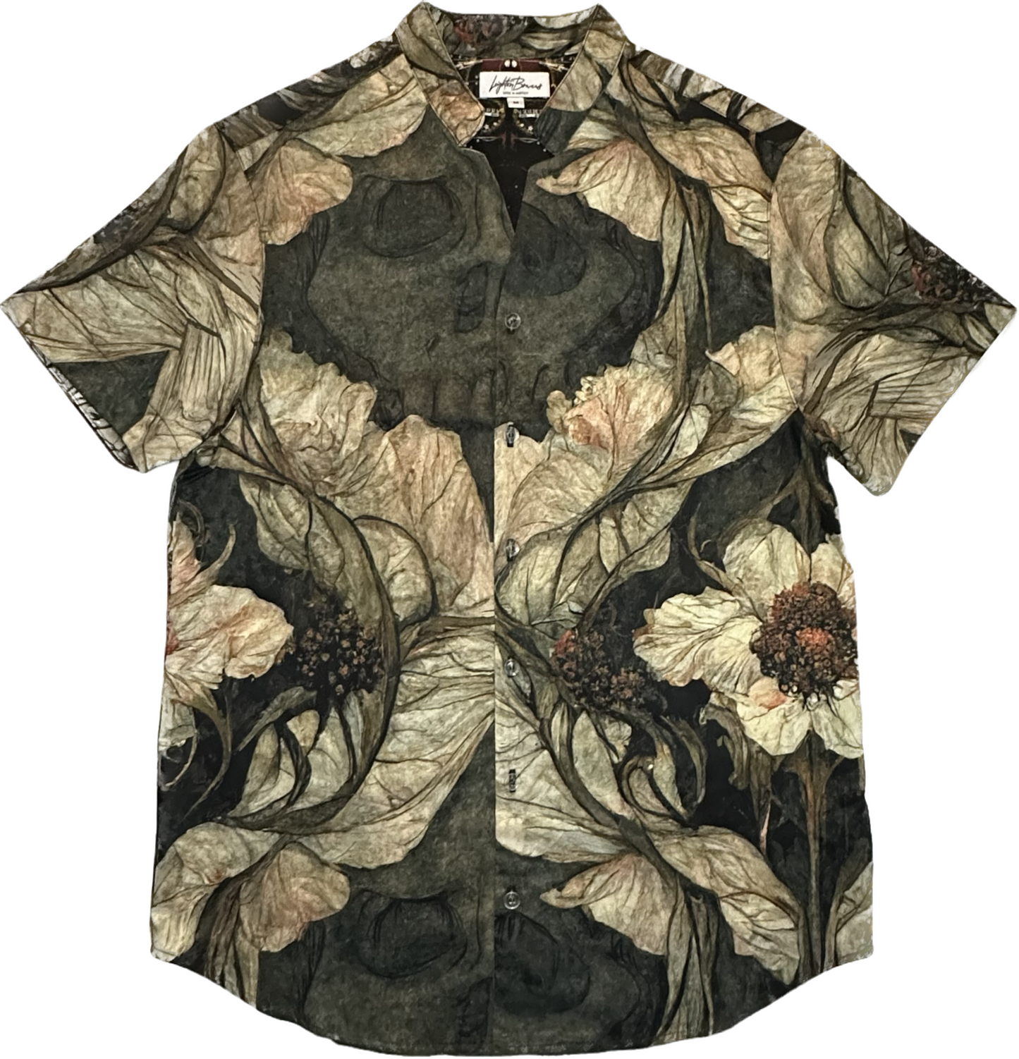 Death Flower Short Sleeve Button Down Shirt