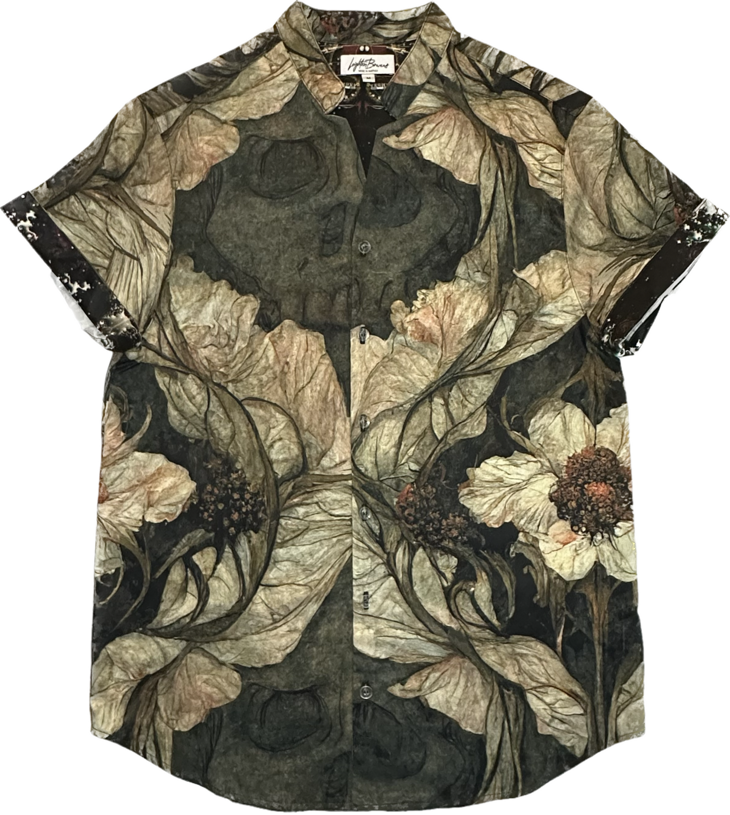 Death Flower Short Sleeve Button Down Shirt