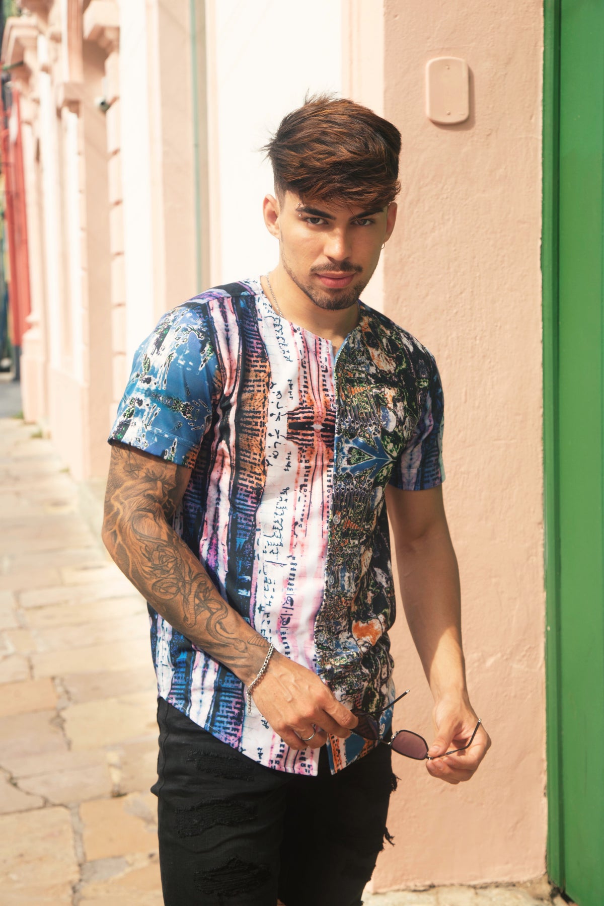 Sinister Recipe Short Sleeve Button Down Shirt
