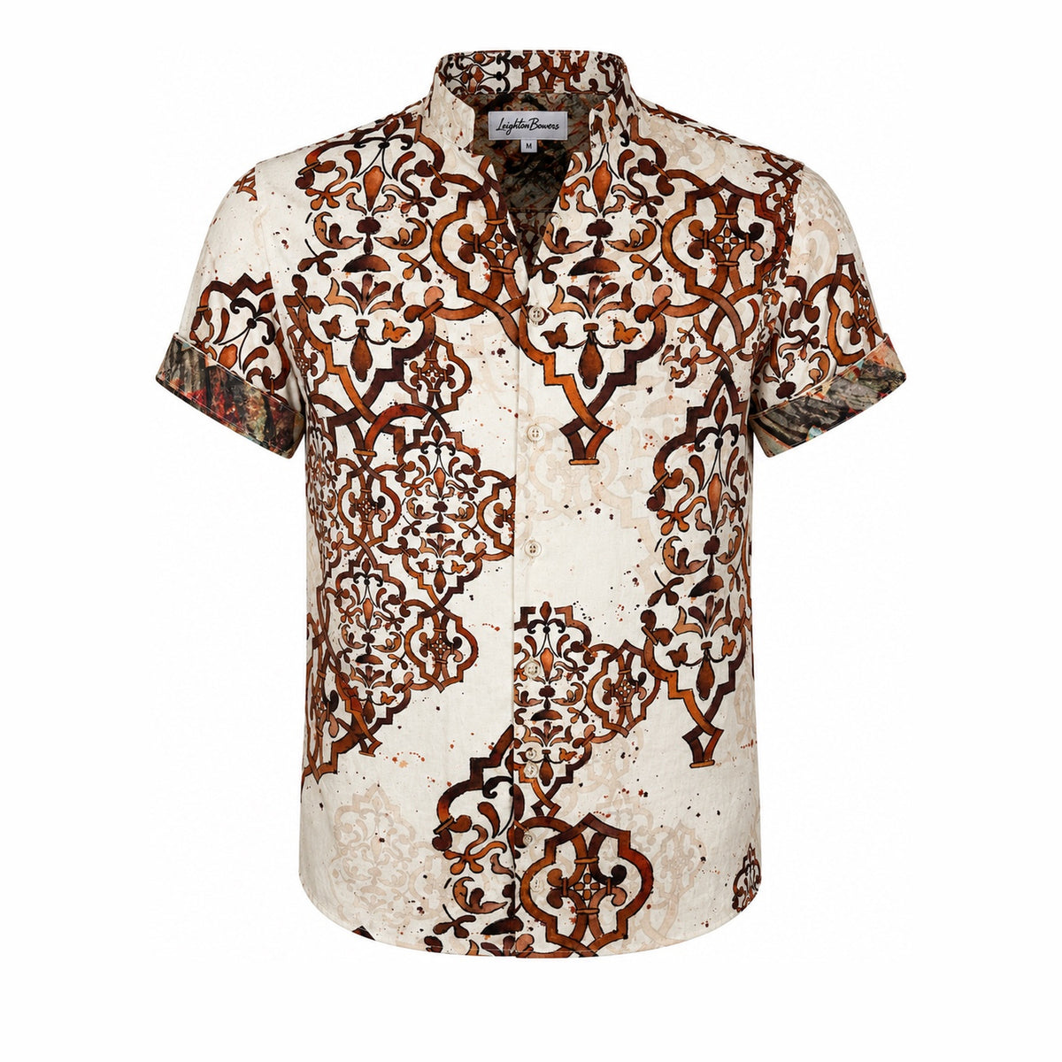 Deconstructed Baroque Short Sleeve Button Down Shirt