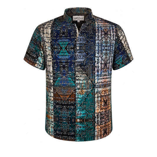 Checkered Equations Short Sleeve Button Down Shirt