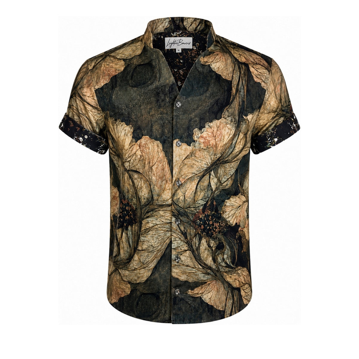 Death Flower Short Sleeve Button Down Shirt