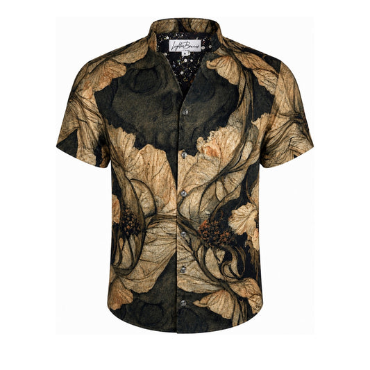Death Flower Short Sleeve Button Down Shirt